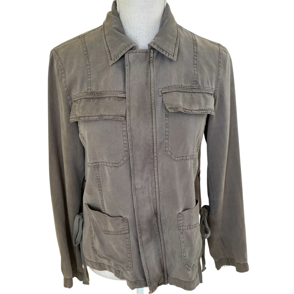 Pam & Gela Pale Olive Tencel Utility Jacket P